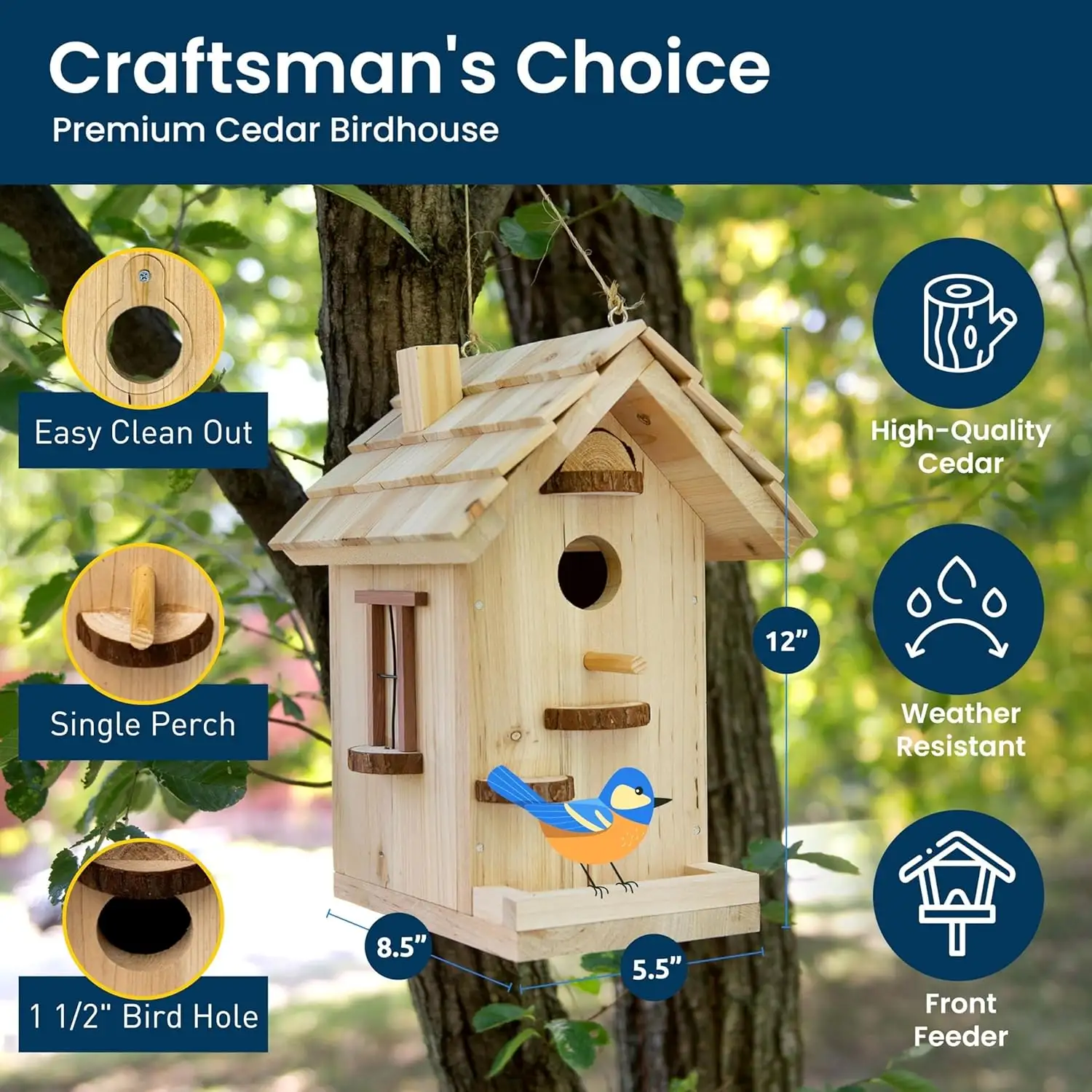 Premium Wooden Bird Cages Funny DIY Wood Bird House Craft Kits for Adults