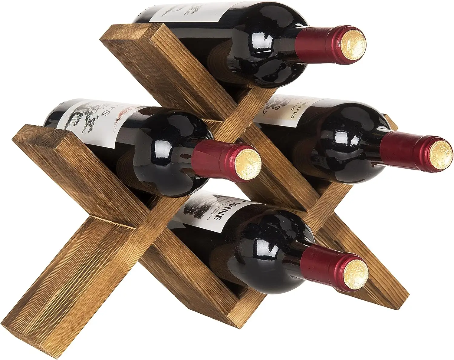 Square Wood and Metal Wine Racks Commercial Laser Wine Glass Display Rack Hanging Custom Mini Wooden Red Wine Rack