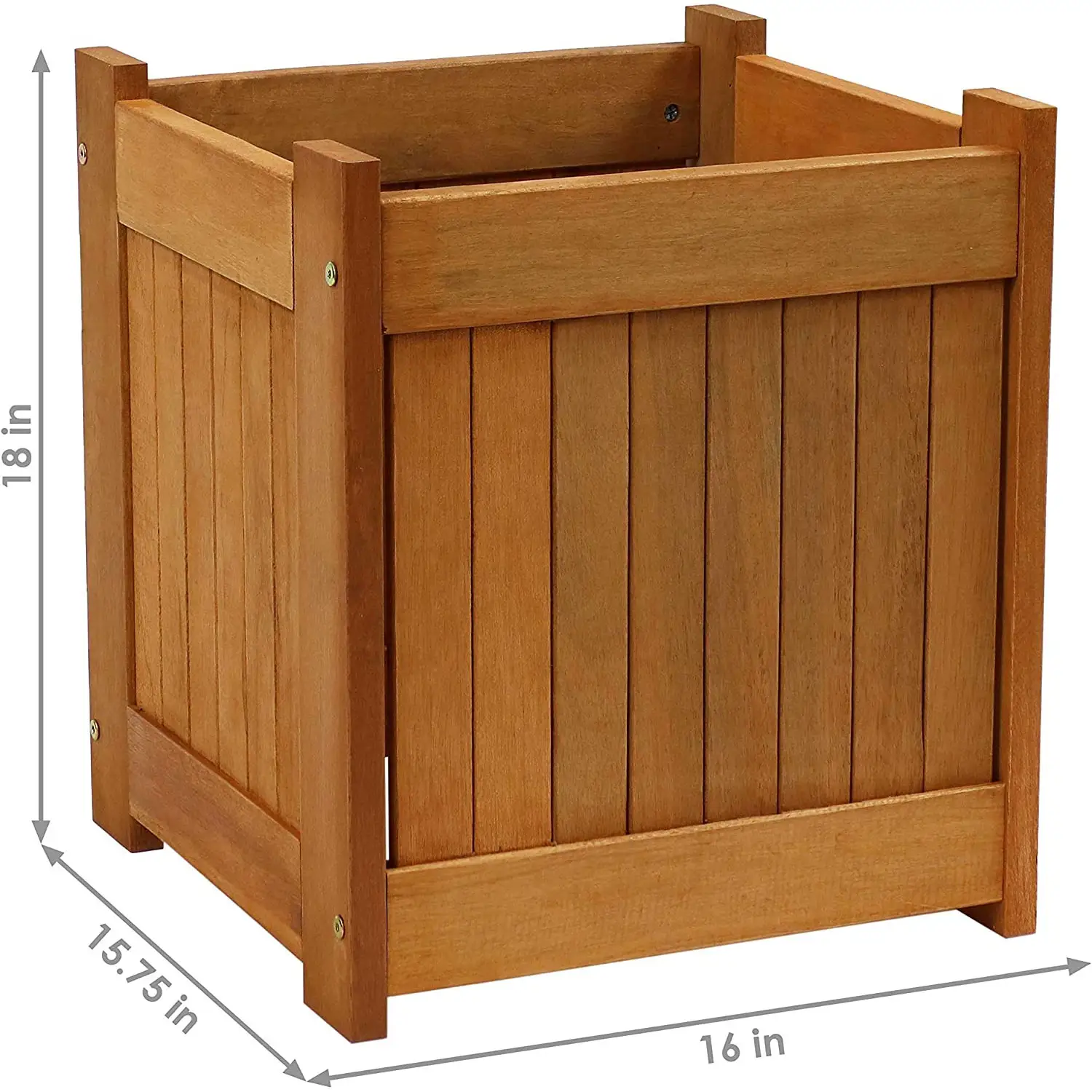 Wooden Bottomless Flower Pot Wooden Flower Vegetable Pot Indoor and Outdoor Garden Garden Flower Pot