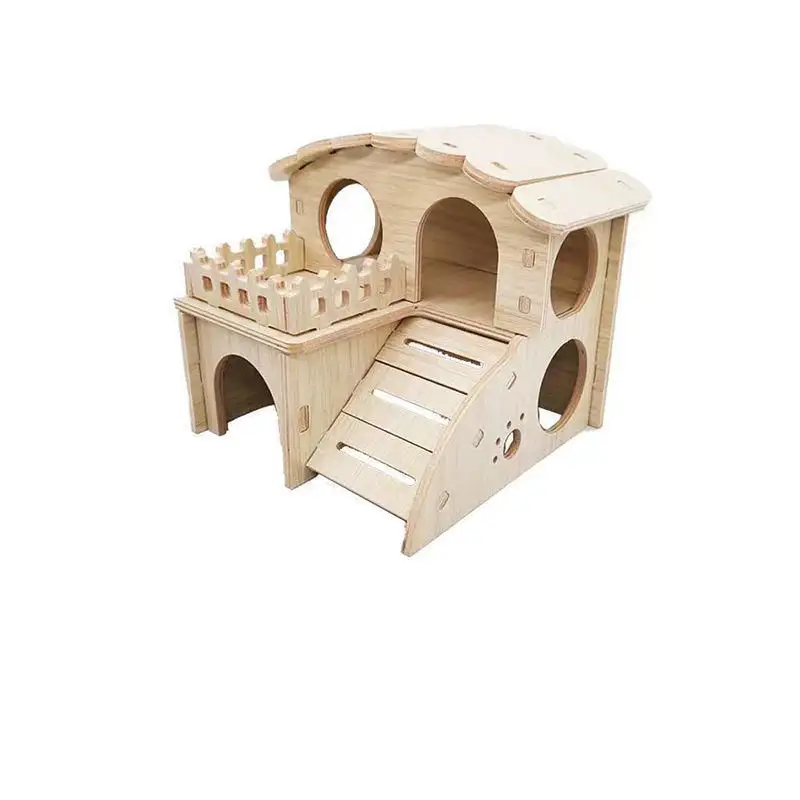 Wholesale Hot Sale Wood Factory Customized Solid Wood Color Hamster House Wooden Pet House Windproof Hideout Cage