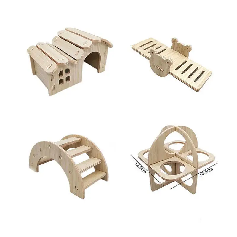 Wholesale Hot Sale Wood Factory Customized Solid Wood Color Hamster House Wooden Pet House Windproof Hideout Cage