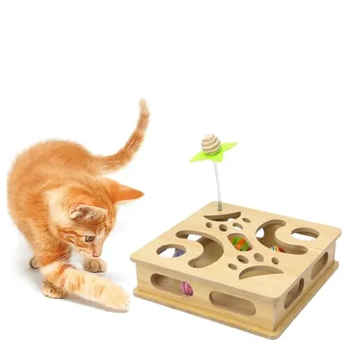 Hot Sale Cat Toys Cat Toy Puzzle Wood Box Indoor Sports Entertainment Hunting Cat Puzzle Toy