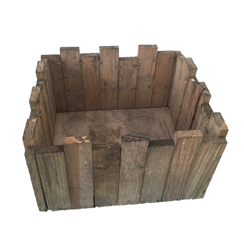 Rustic Wooden Flower With Plastic Liner Planter Box Flower Basket Antique Pot