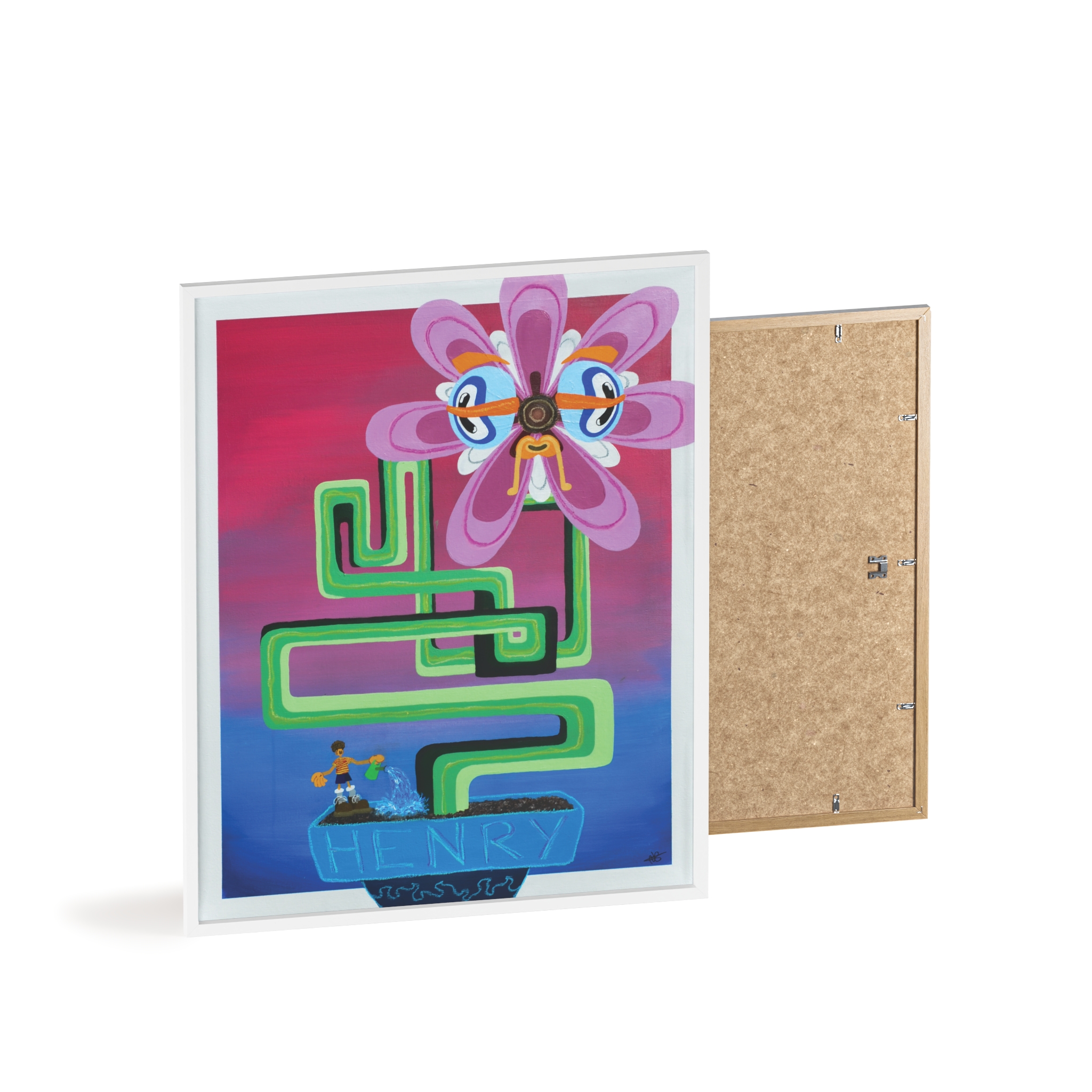 'HENRY' On High Quality Paper /+ Wooden Framed