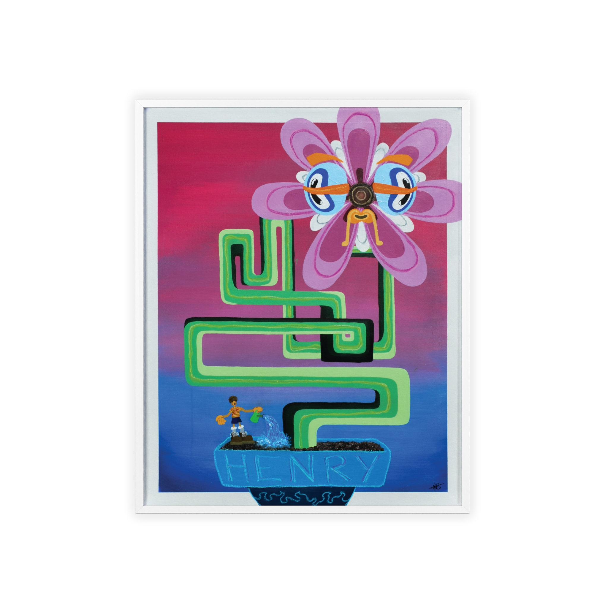 'HENRY' On High Quality Paper /+ Wooden Framed