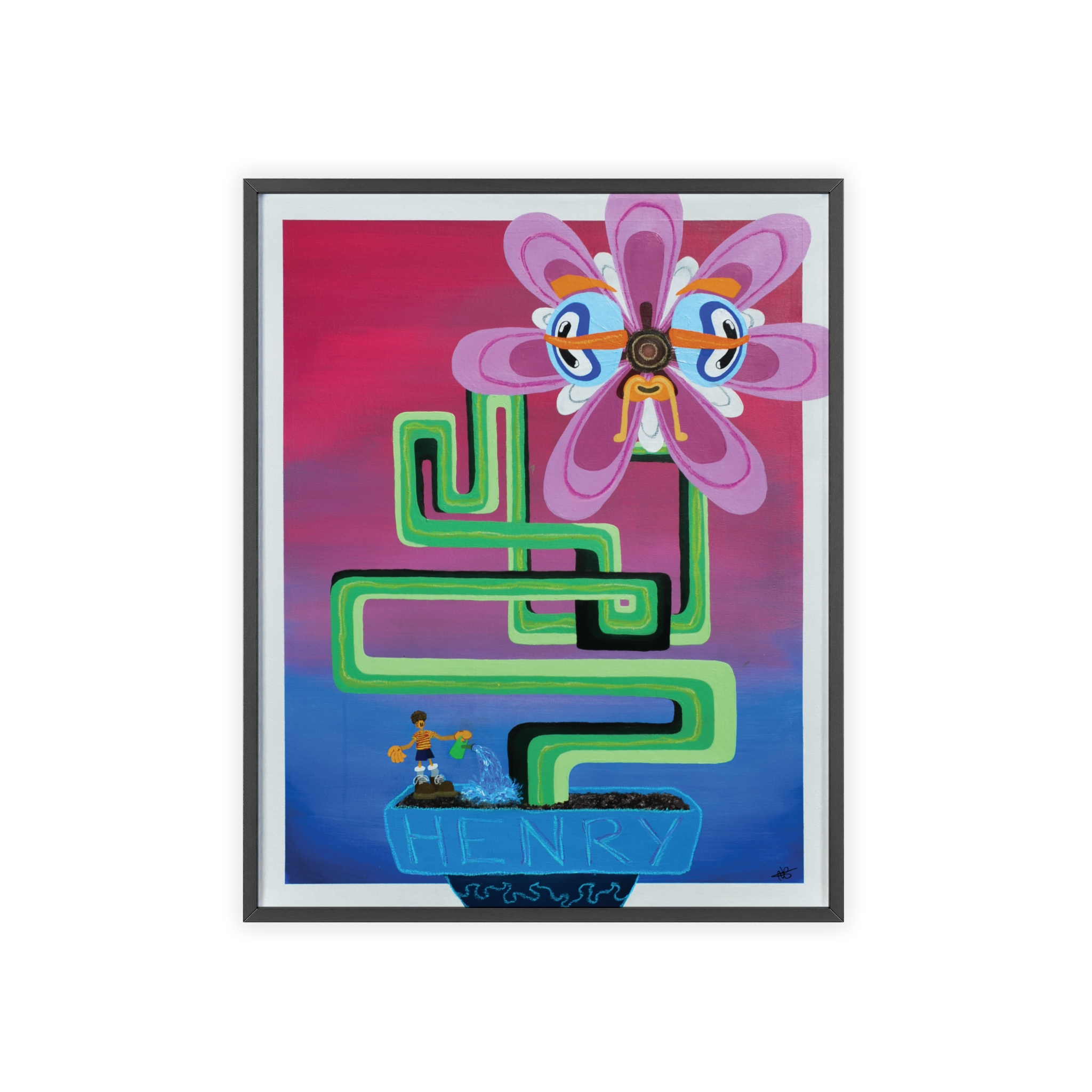 'HENRY' On High Quality Paper /+ Wooden Framed