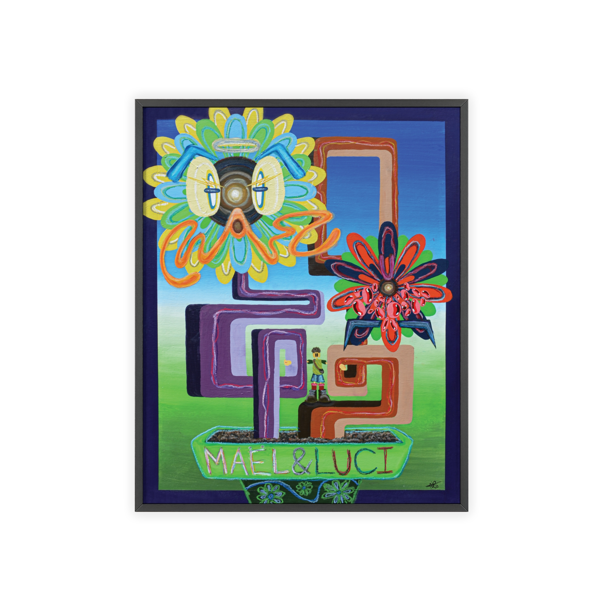 'MAËL&LUCI' On High Quality Paper /+ Wooden Framed