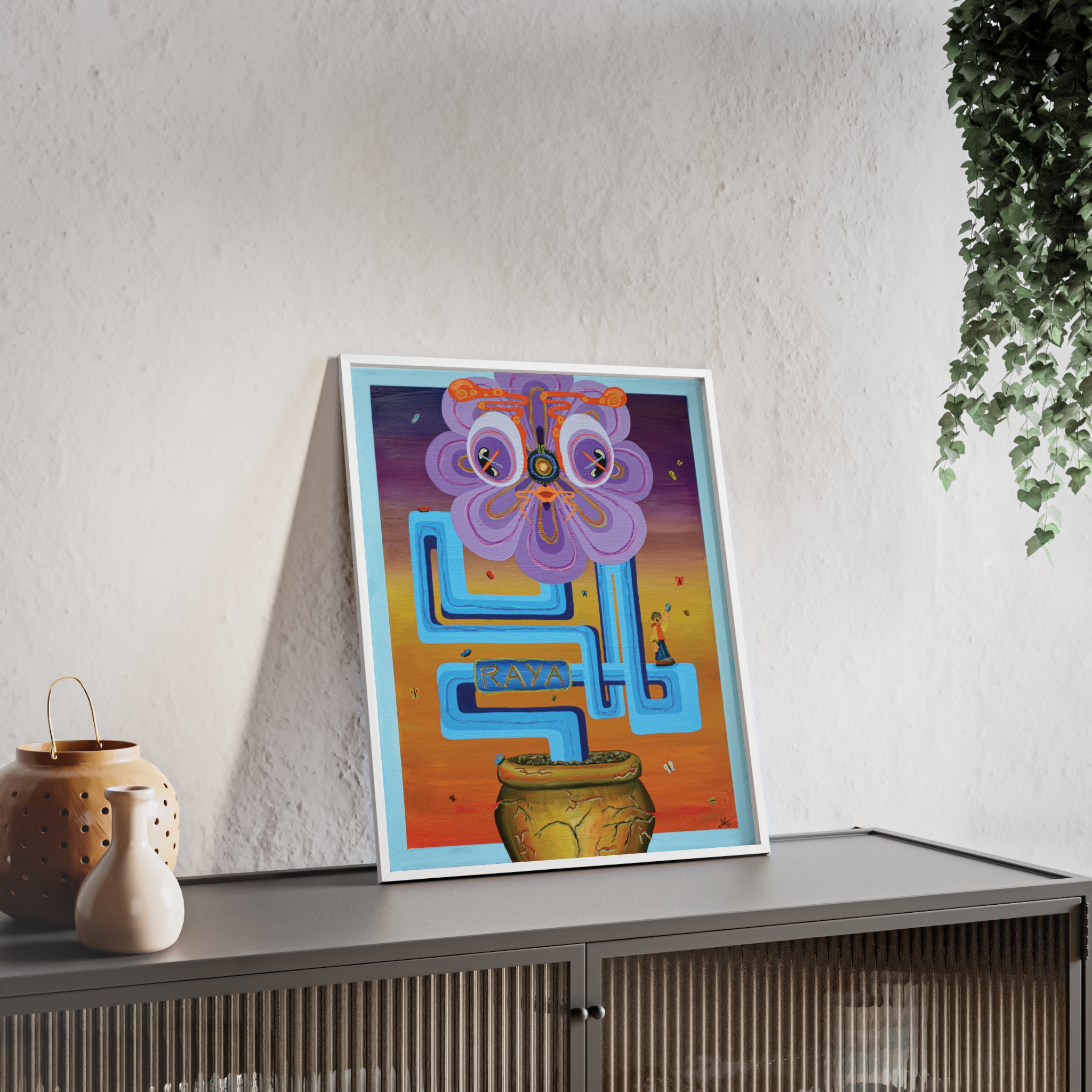 'RAYA' On High Quality Paper /+ Wooden Framed