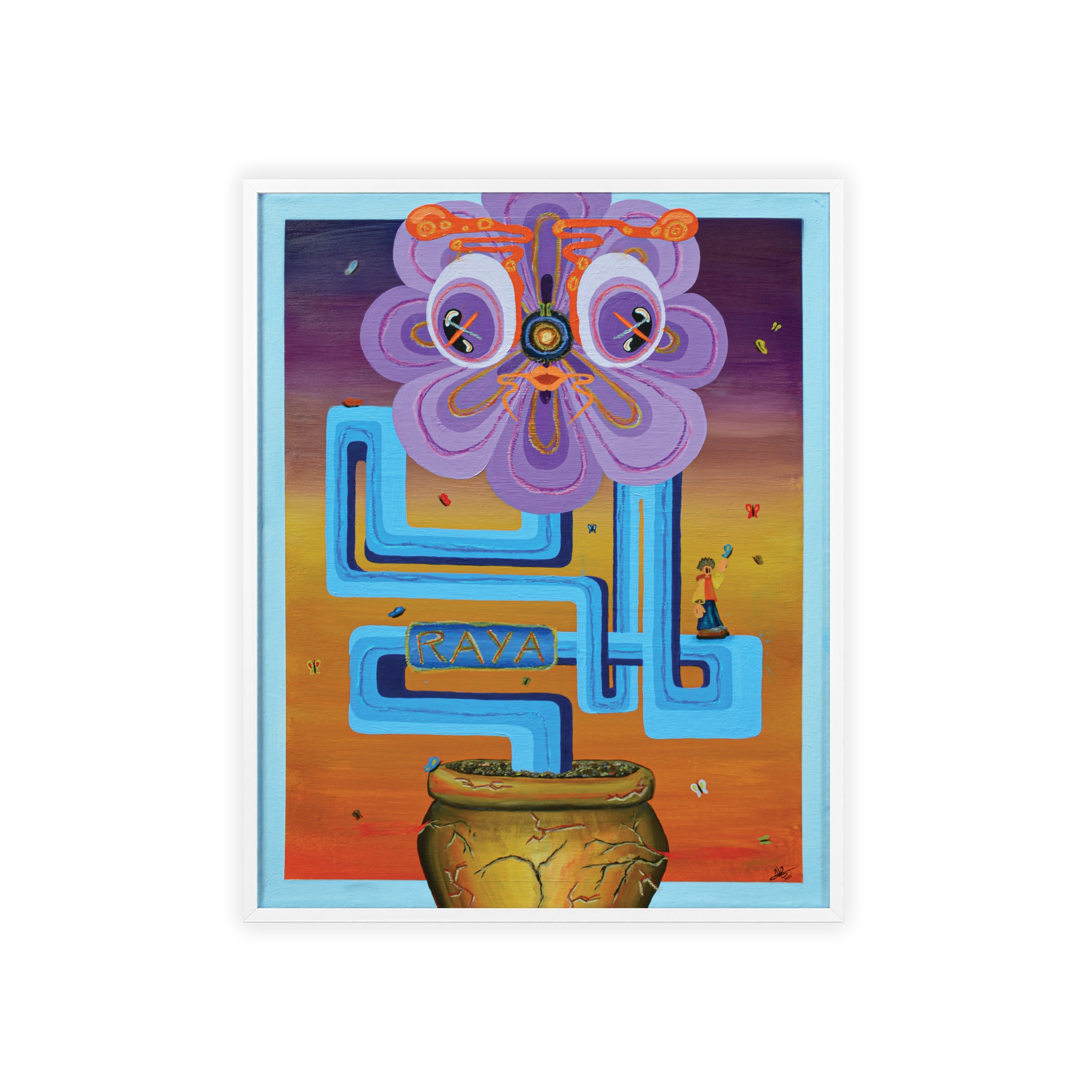 'RAYA' On High Quality Paper /+ Wooden Framed