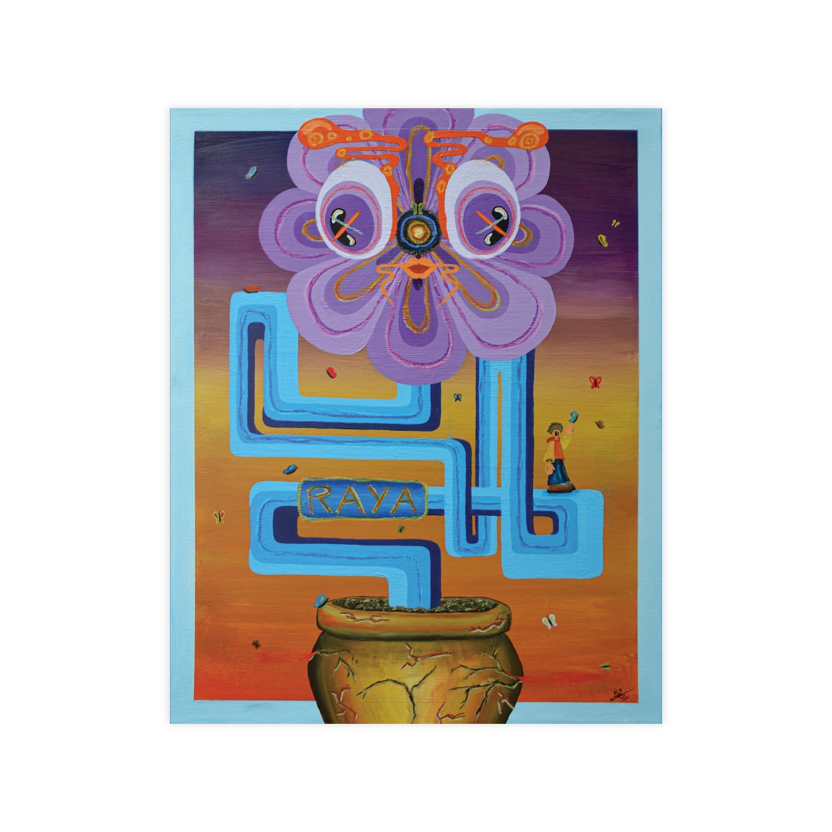'RAYA' On High Quality Paper /+ Wooden Framed