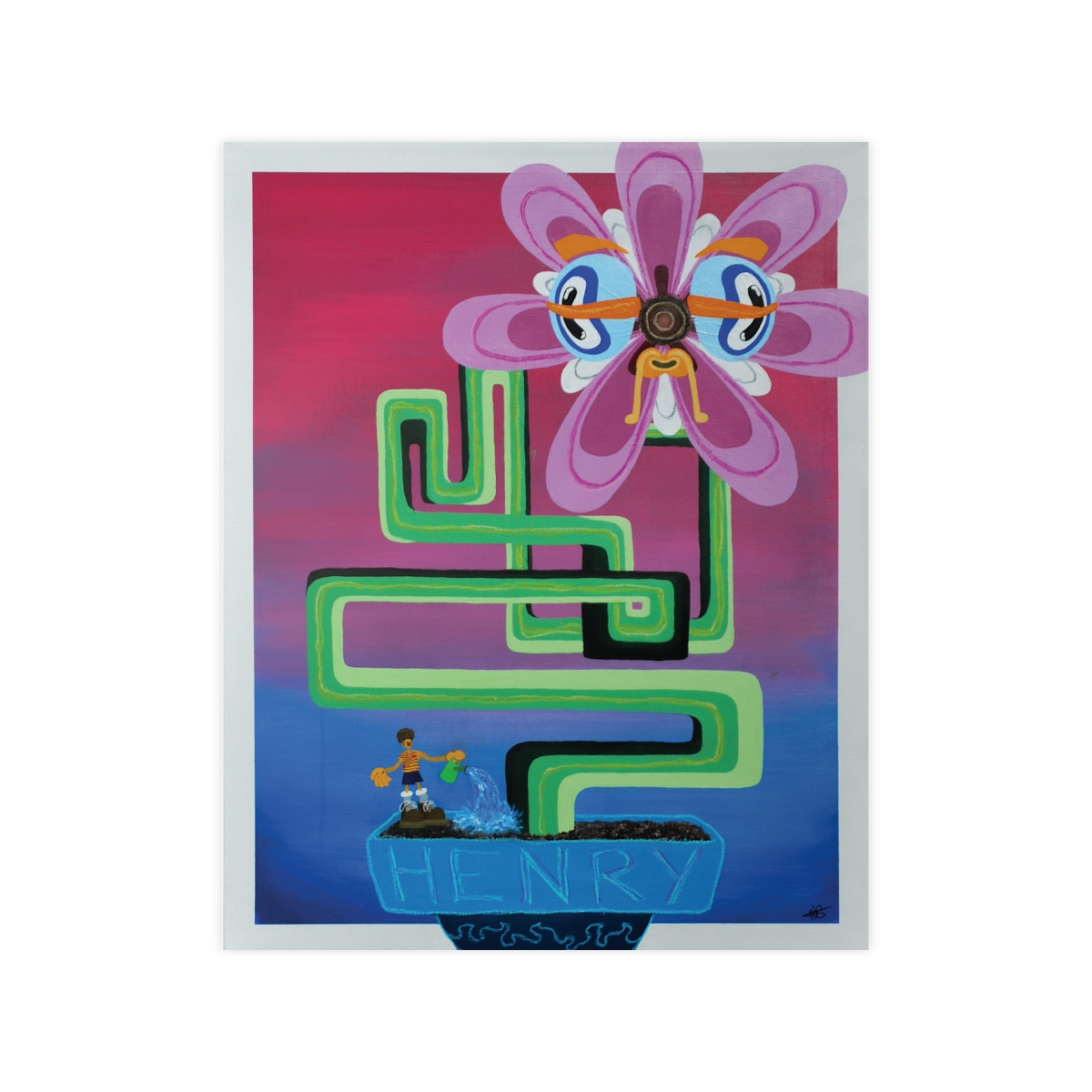 'HENRY' On High Quality Paper /+ Wooden Framed