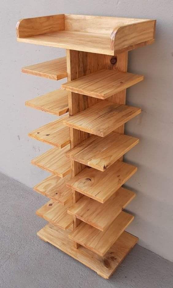Wooden Multi-Tier Shelf