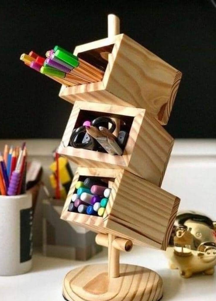 Wooden Desk Organizer