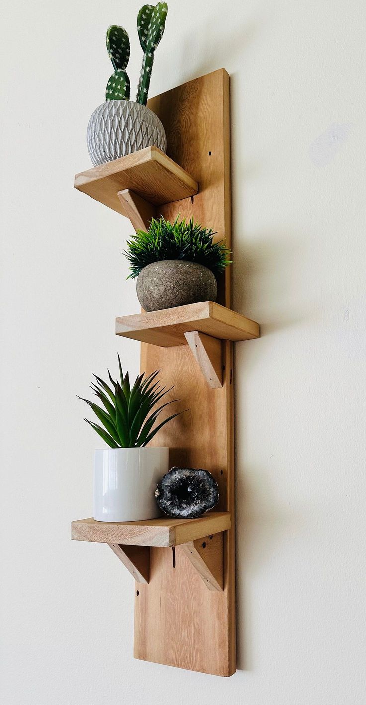 Wall-Mounted Wooden Shelf