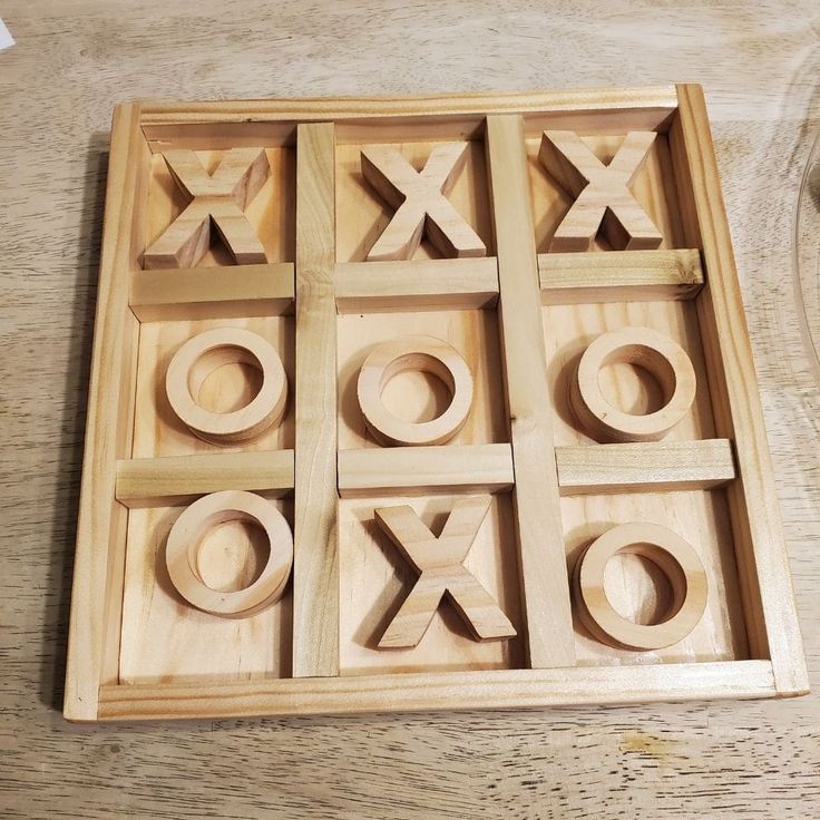 Wooden Tic-Tac-Toe Game