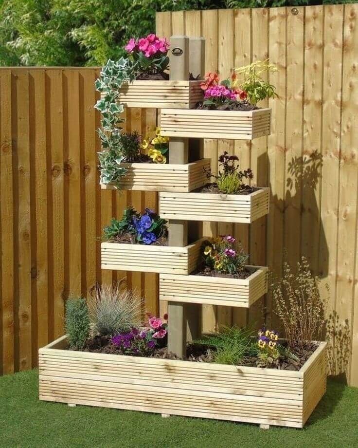 Vertical Wooden Garden Planter