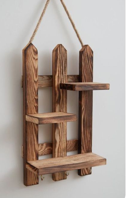 Rustic Wooden Wall Shelf