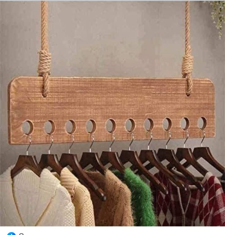 Wooden Hanging Clothes Organizer