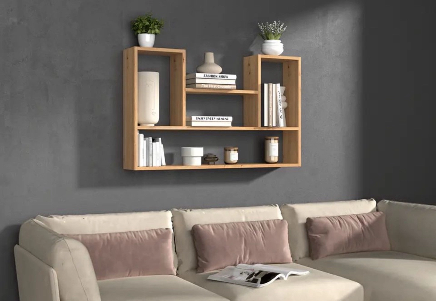 Wooden Wall-Mounted Shelves