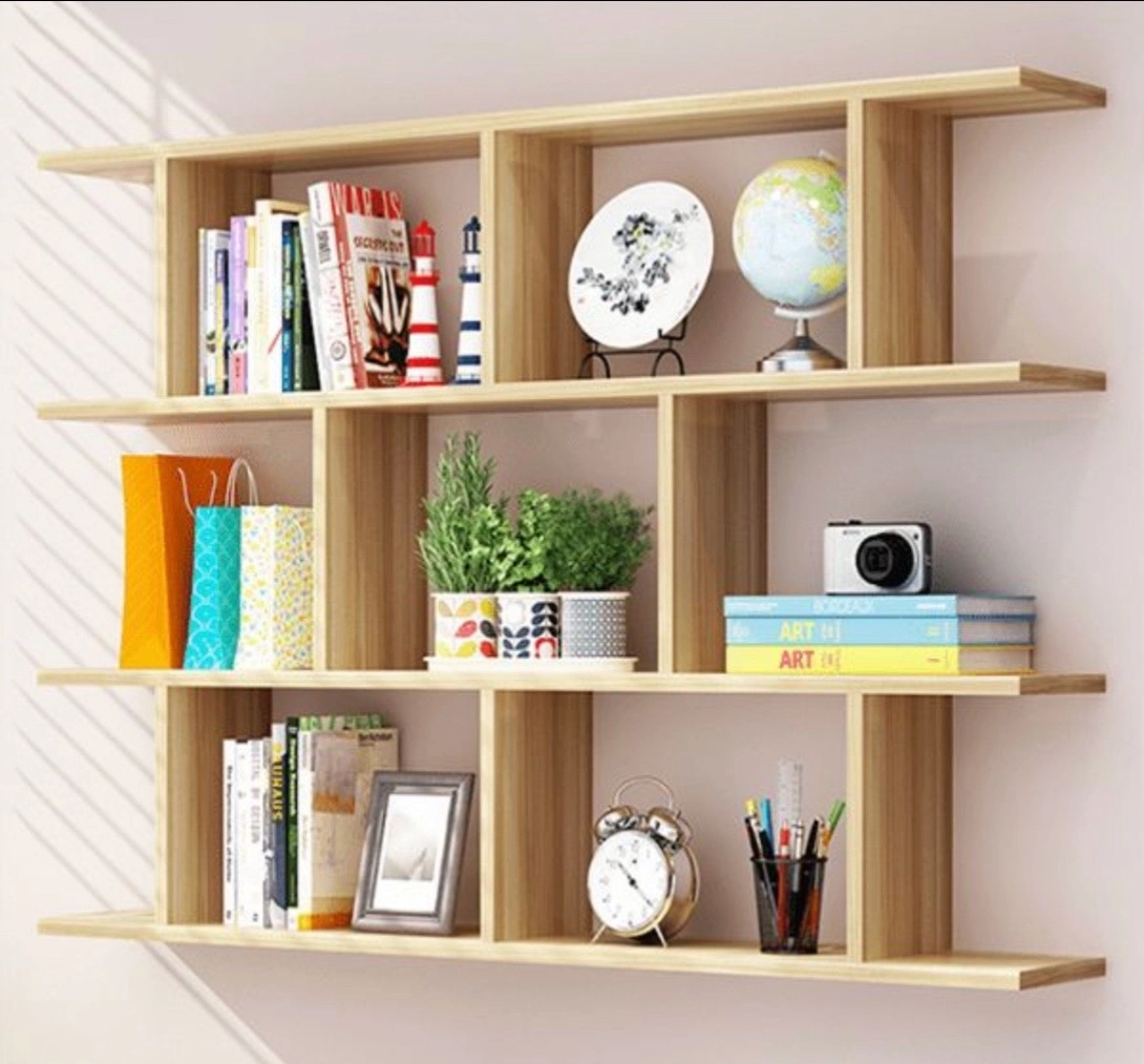 Wooden Wall Mounted Bookshelf