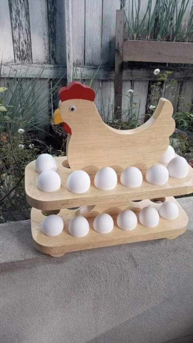 Wooden Chicken Egg Holder