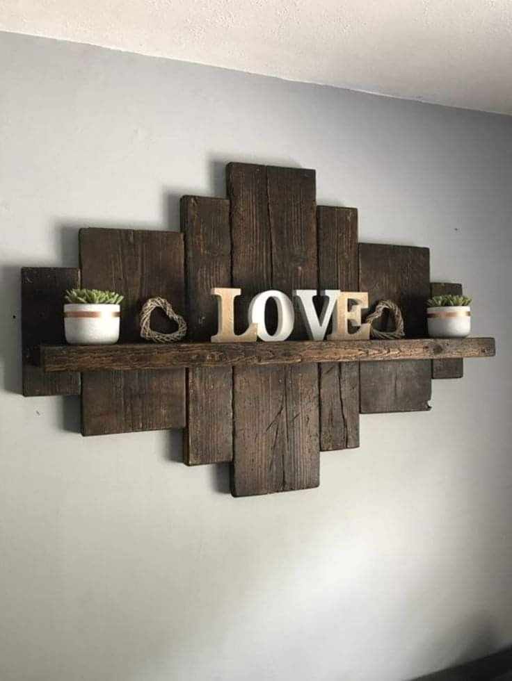 Rustic Wooden Wall Shelf