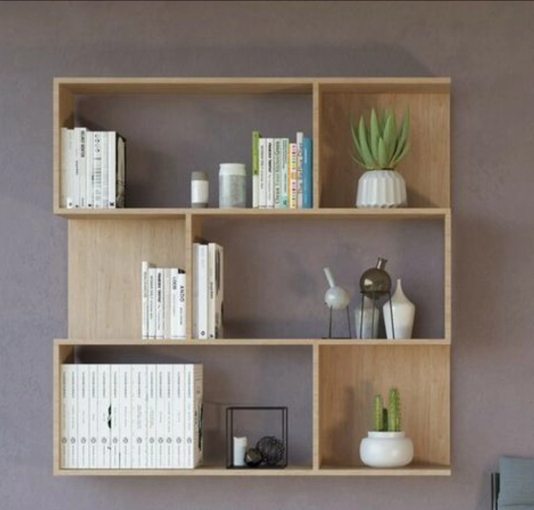 Wooden Wall-Mounted Bookshelf