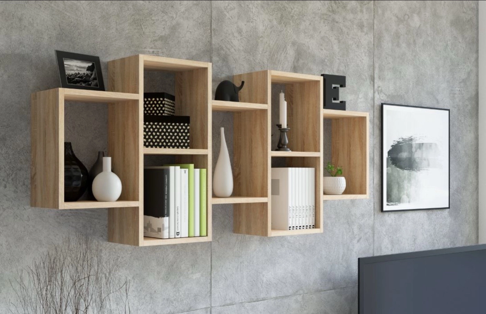 Modern Wooden Wall Shelf