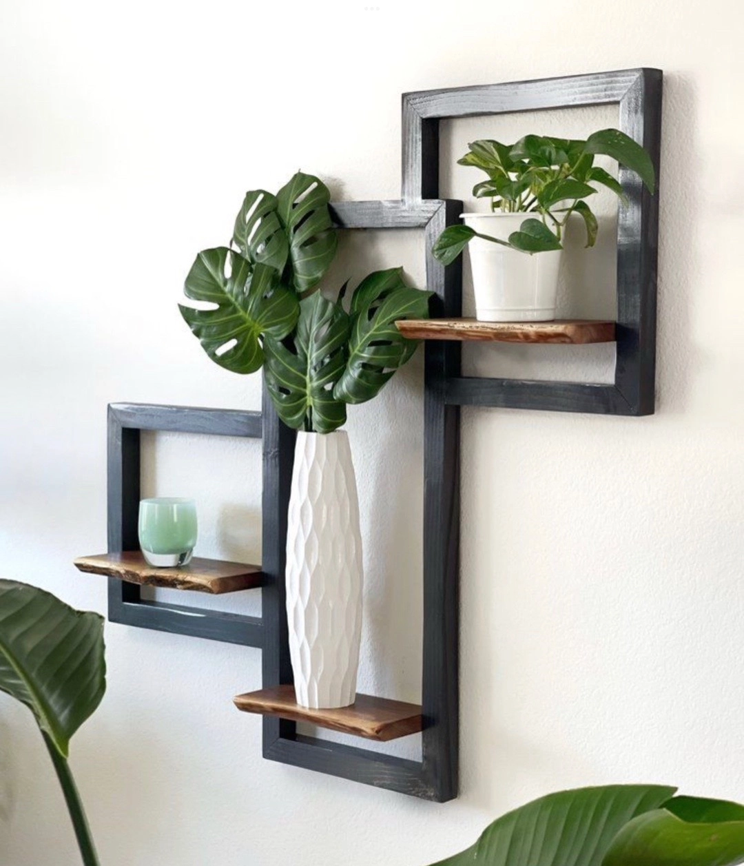 Wall-Mounted Geometric Shelving