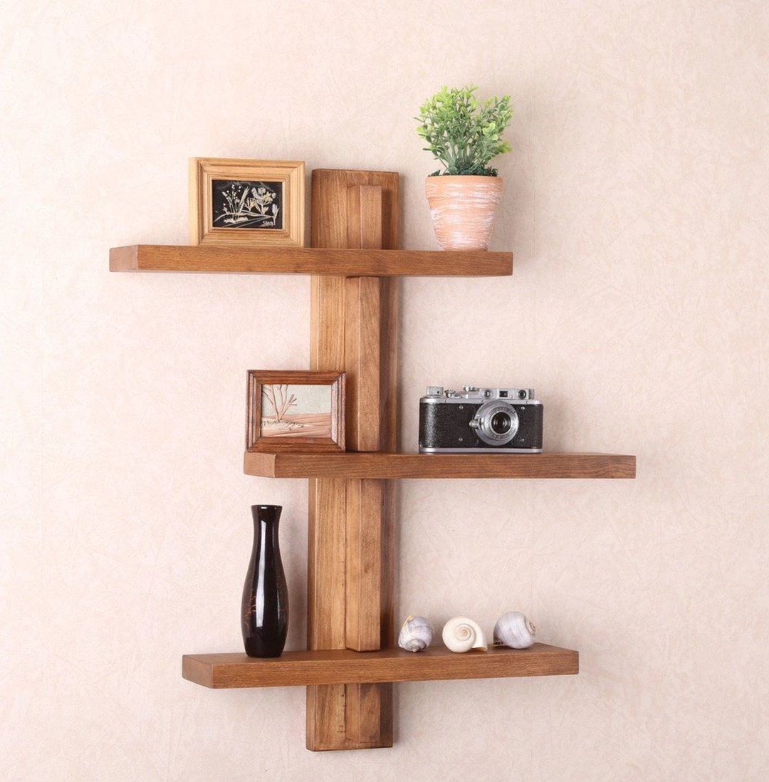 Wooden Wall-Mounted Shelf
