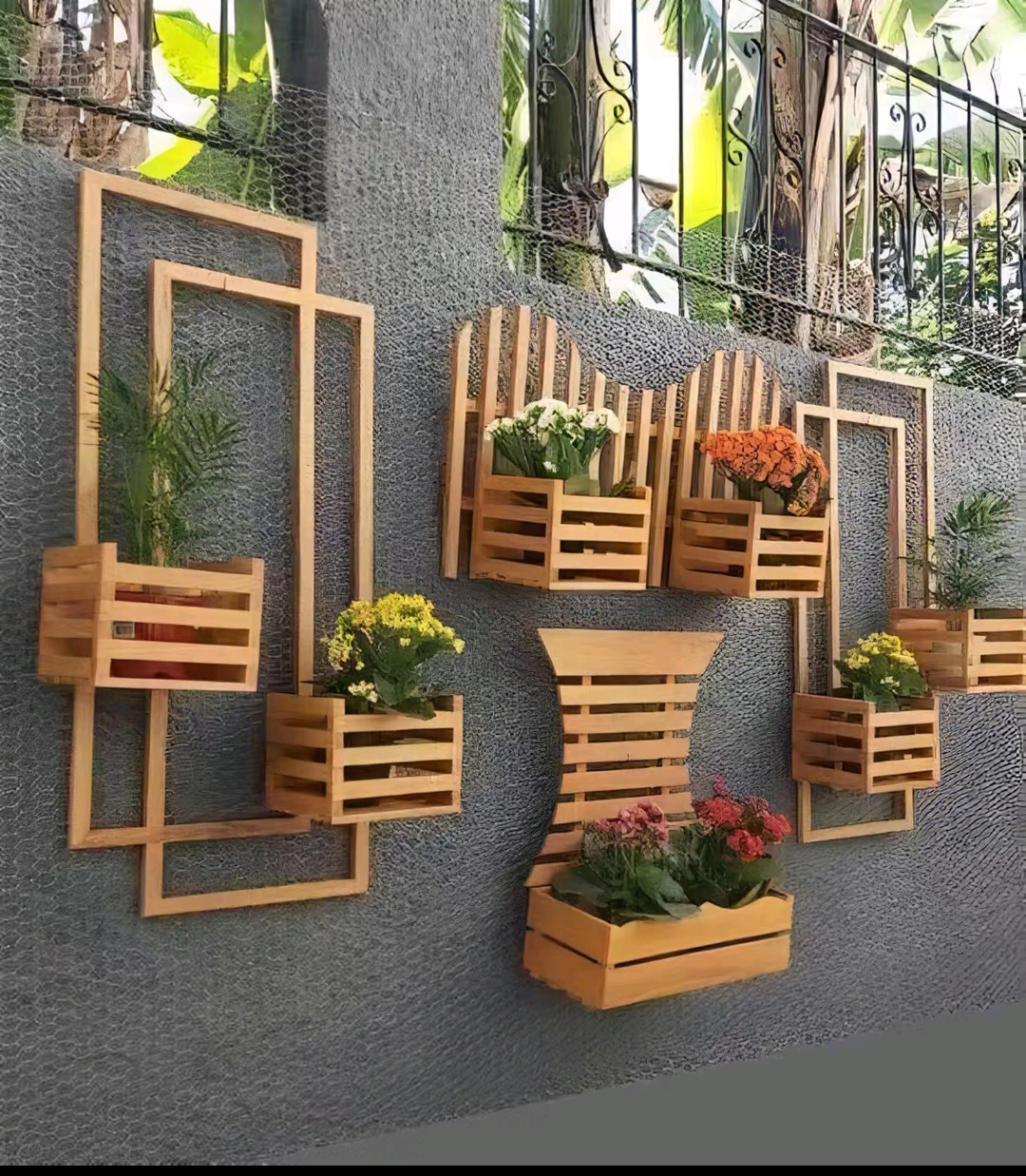 Wooden Wall Planter Set