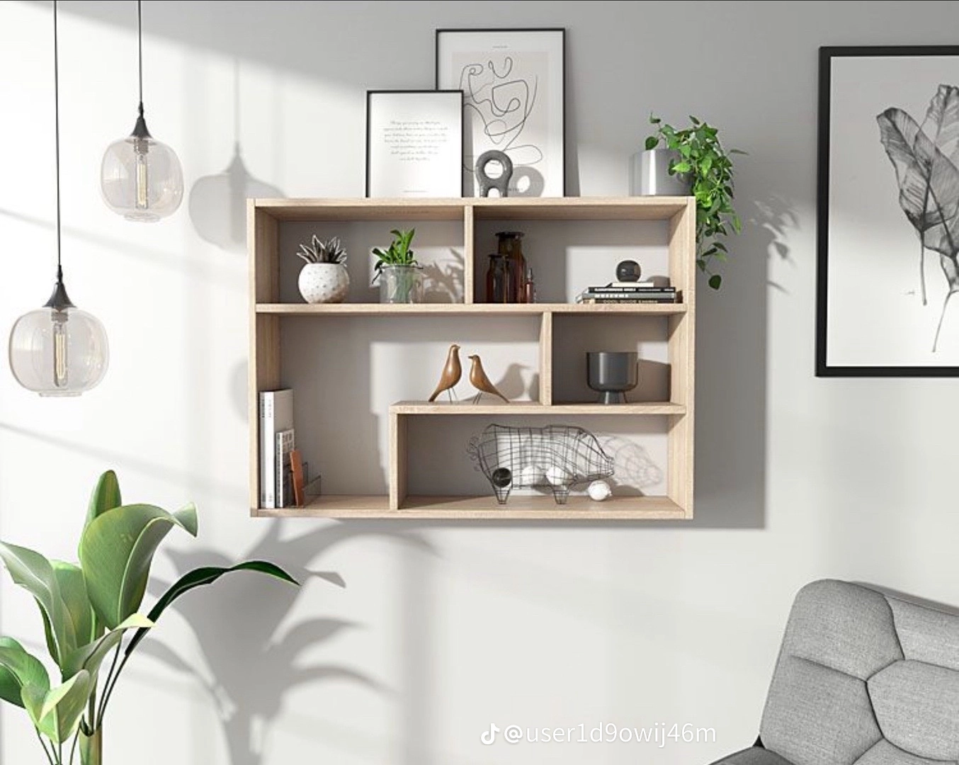 Wooden Wall Shelf Unit