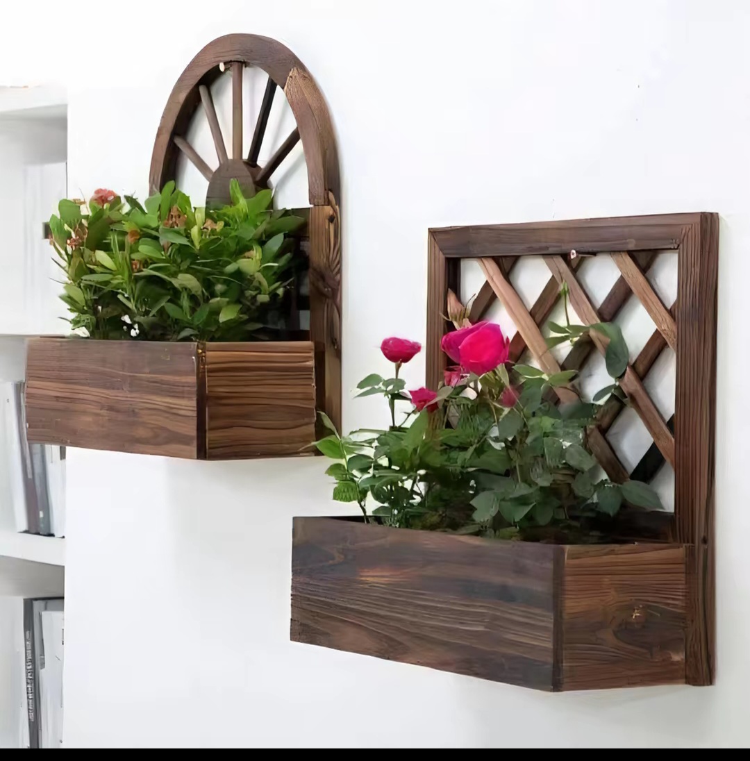 Wooden Wall Planter Set