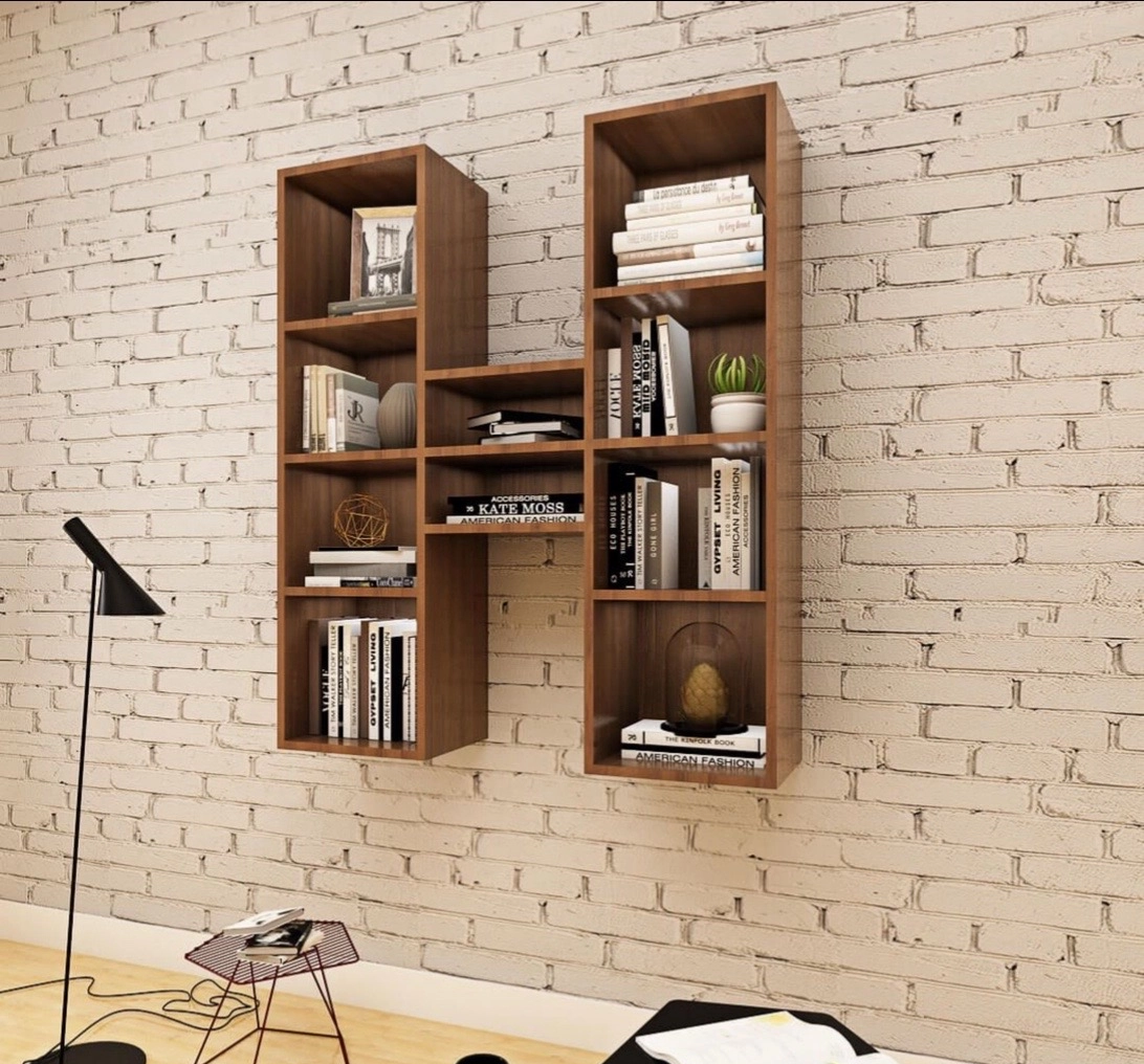wall mounted wooden bookshelves