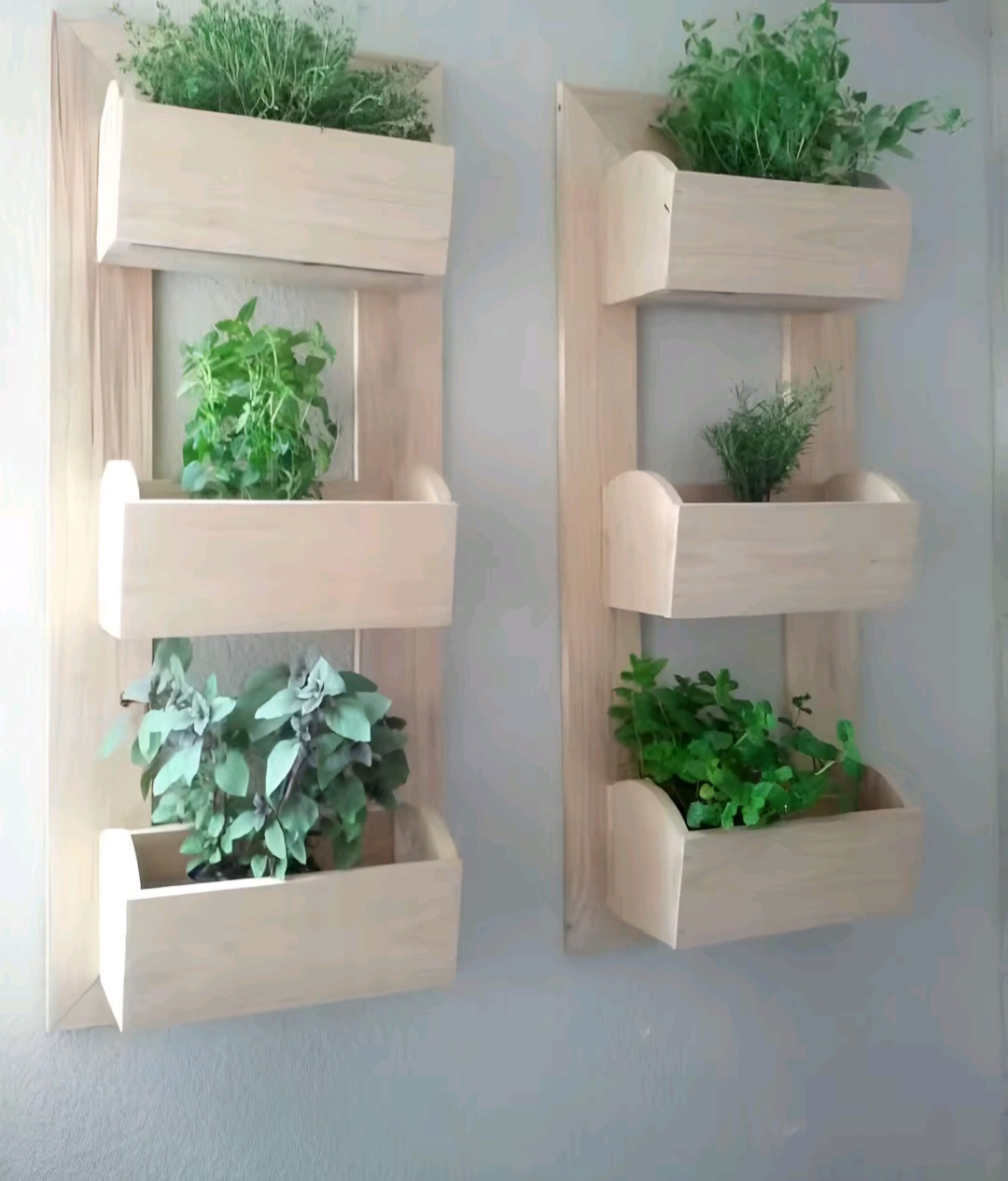 Wall-mounted Wooden Planters