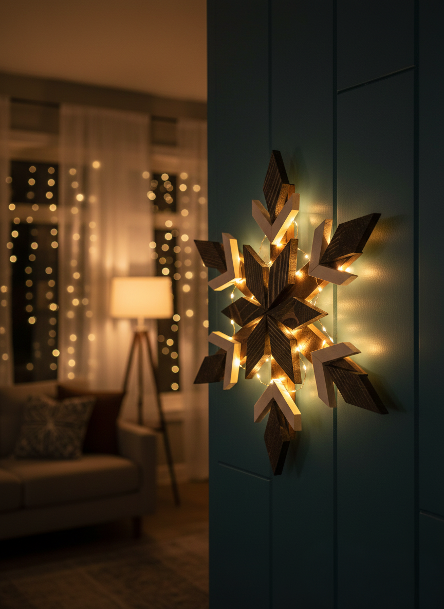 Wooden Snowflake Wall Decor