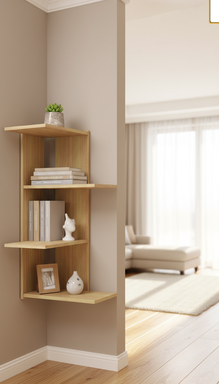 Modern Wooden Wall Shelf