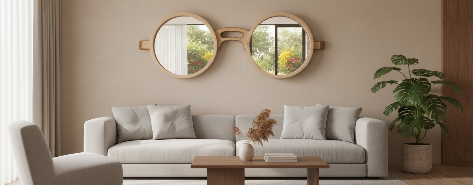 Eyeglass-Shape Decorative Mirror