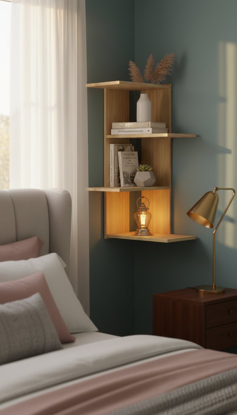 Modern Wooden Wall Shelf