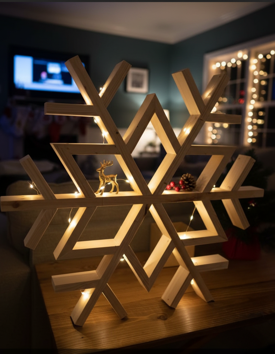 Wooden Snowflake Decoration
