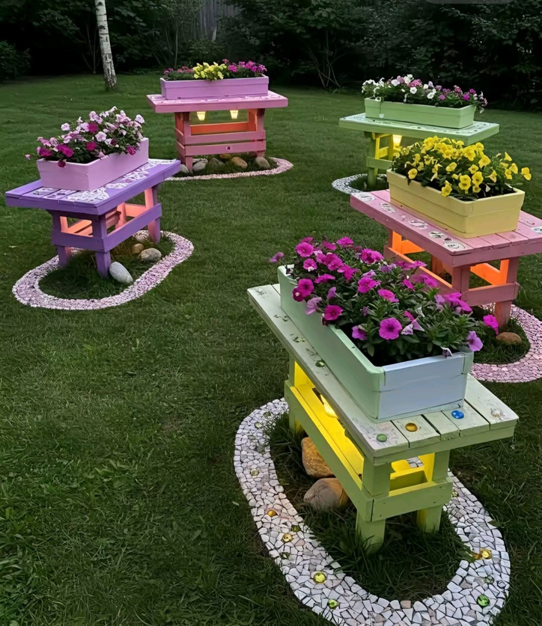 Handcrafted Wooden Flower Stands