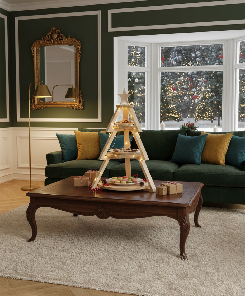 Wooden Christmas Tree Dessert Stand