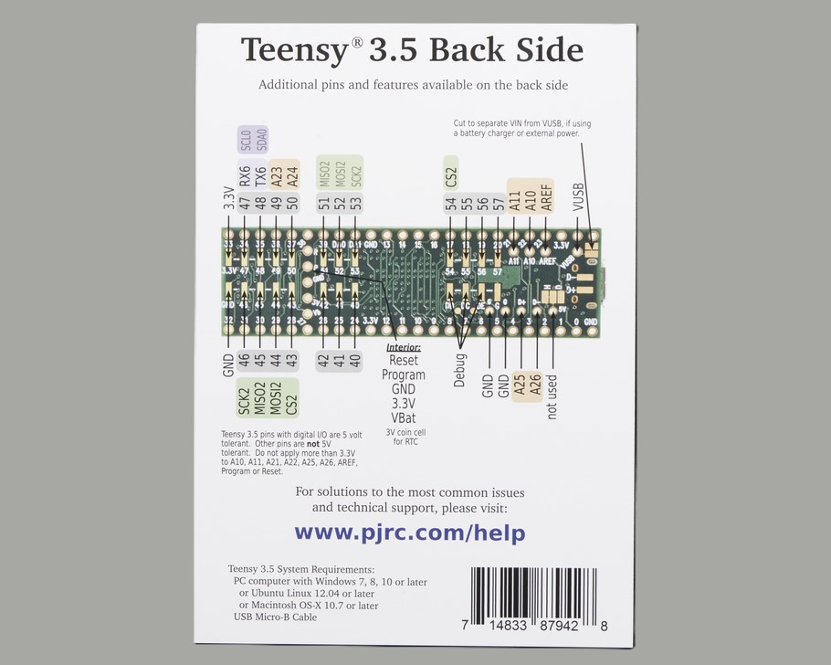 Teensy 3.5 without headers