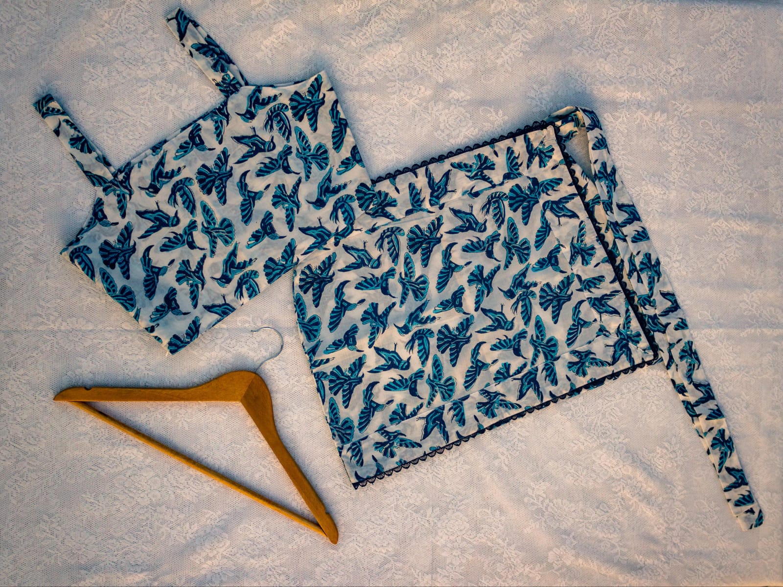  Blue Bird Block Print Co-ord Set