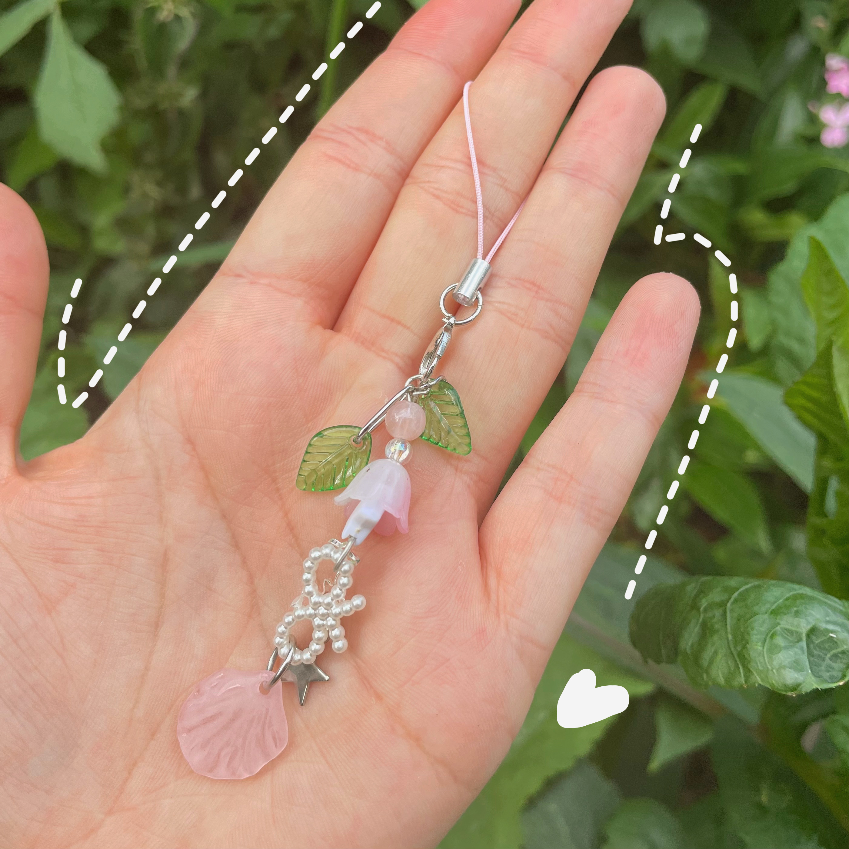 "Pastel pink tulips" - Keychain