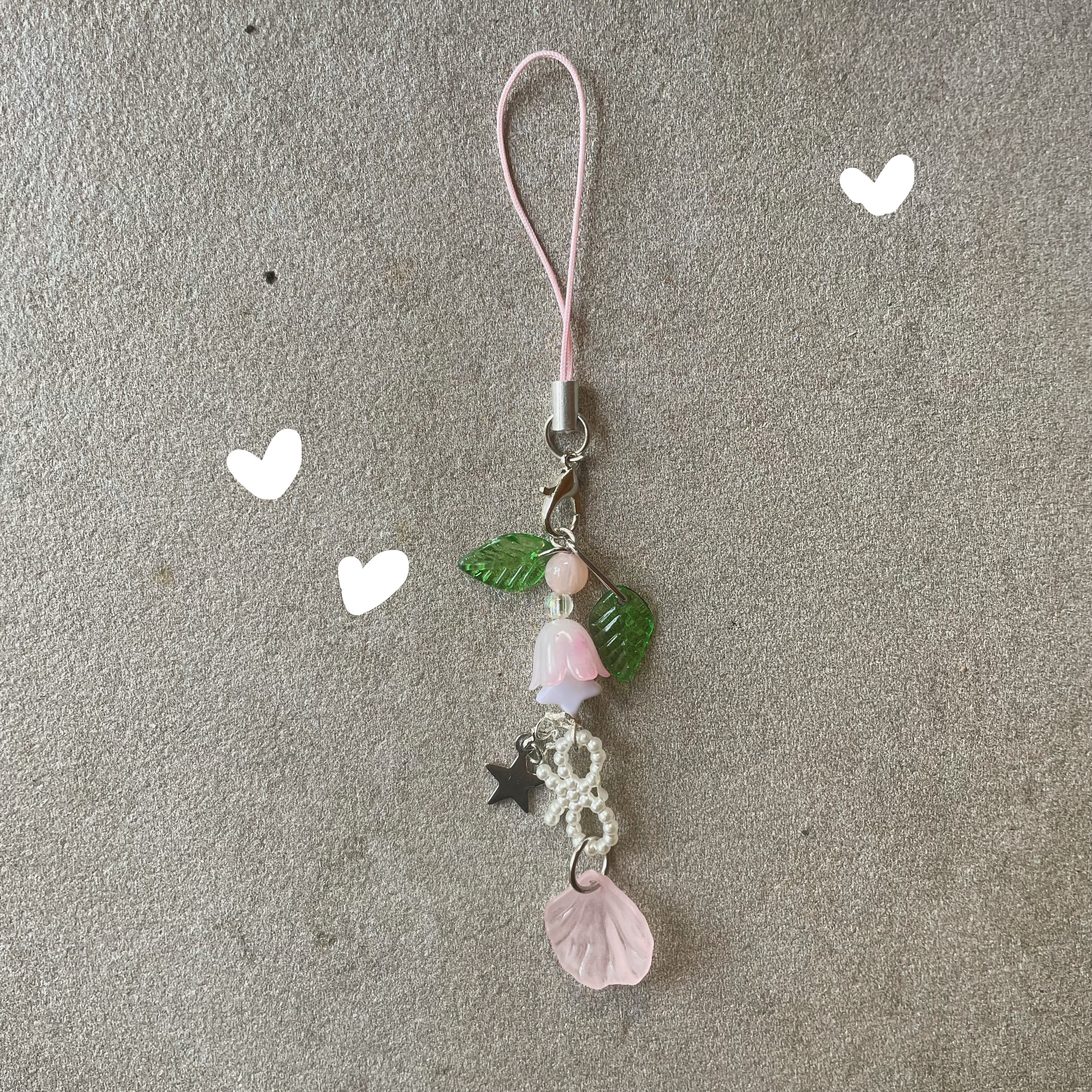 "Pastel pink tulips" - Keychain