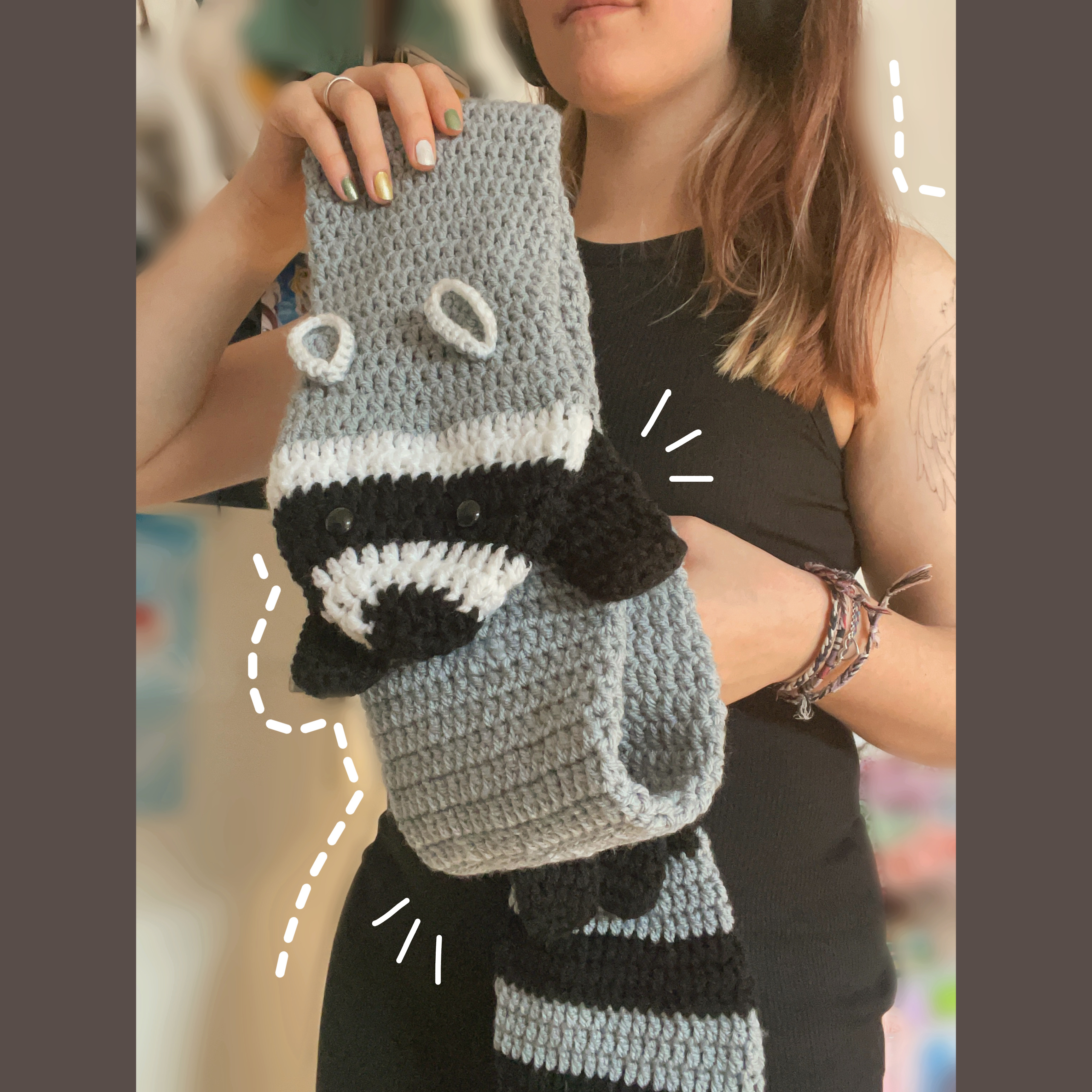 "Trash Raccoon" - Scarf