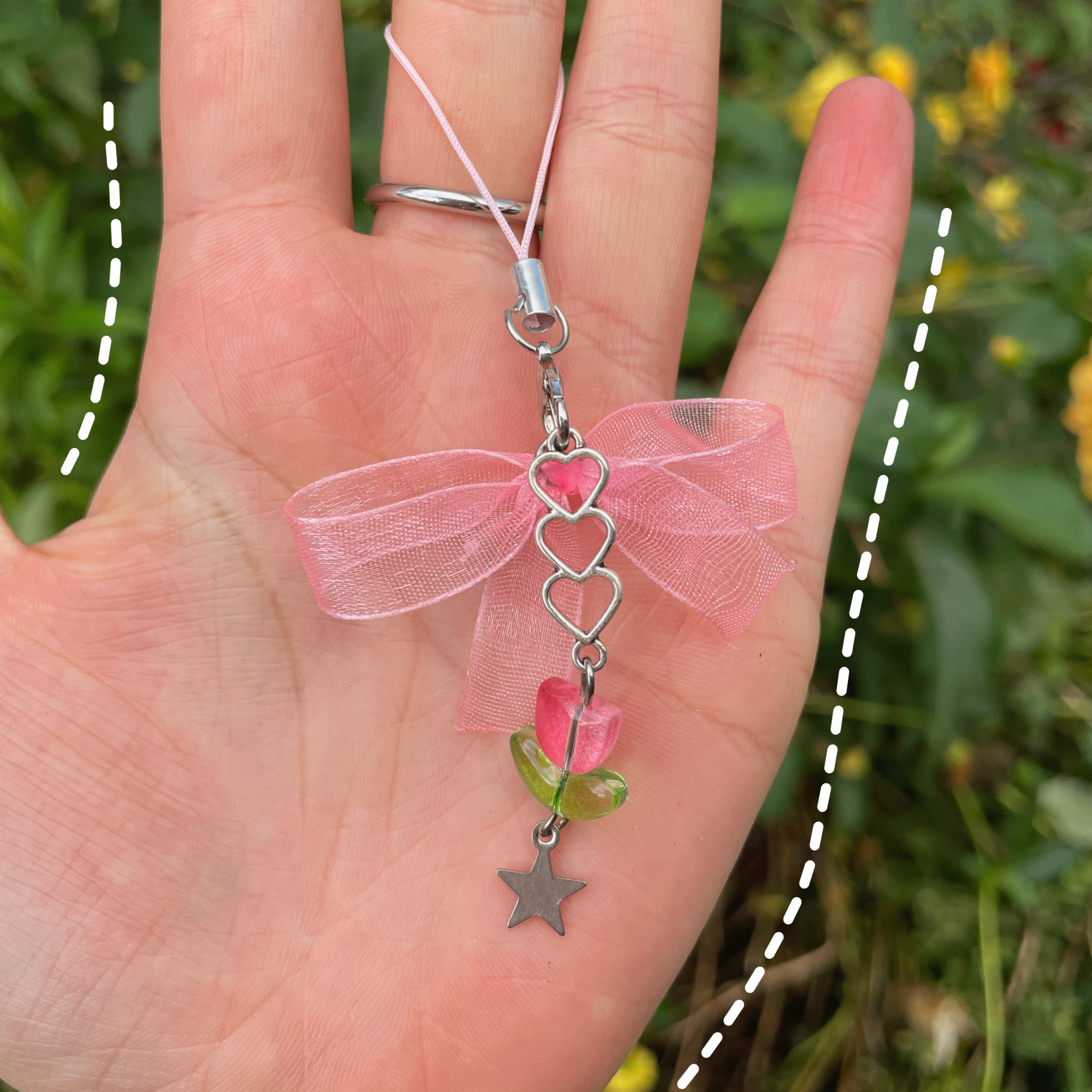 "Pink Ribbon Tulip" - Keychain