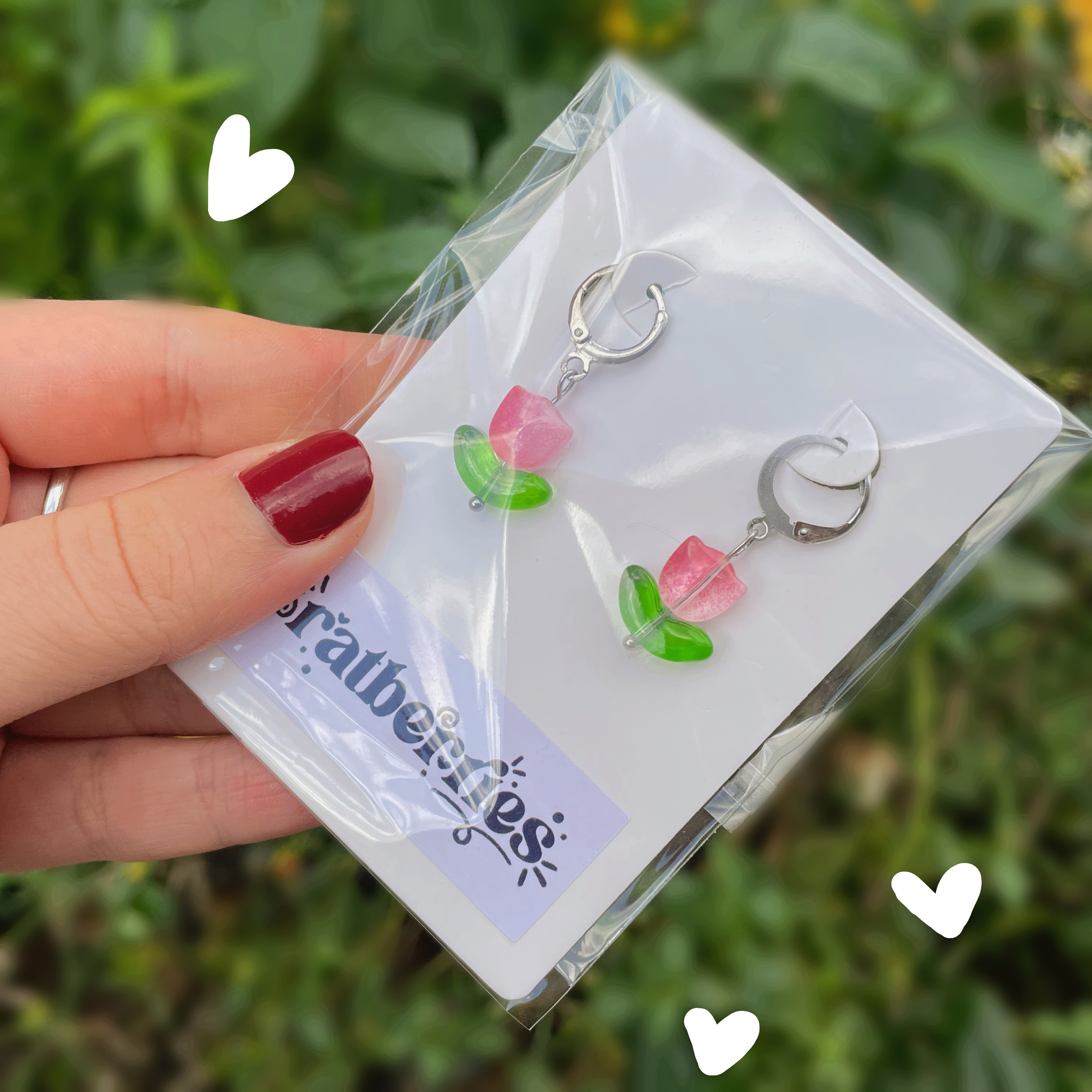 "Pink Tulips" - Earrings Set