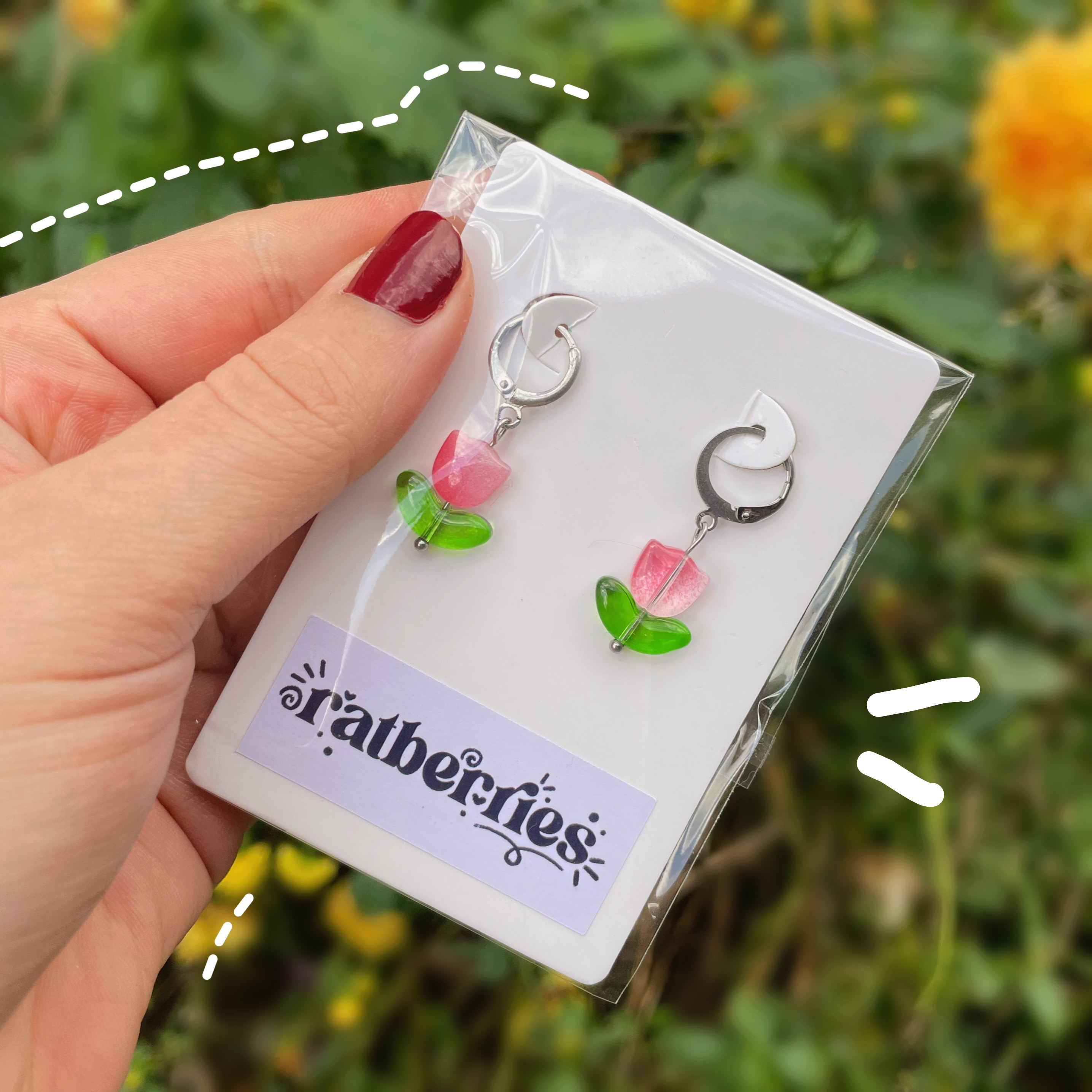 "Pink Tulips" - Earrings Set
